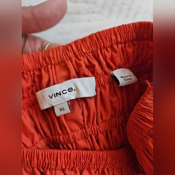 Vince Smocked Culotte High Waist Pull On Wide Leg Pants - Picture 8 of 9